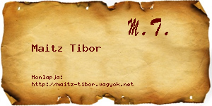 Maitz Tibor névjegykártya