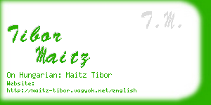 tibor maitz business card